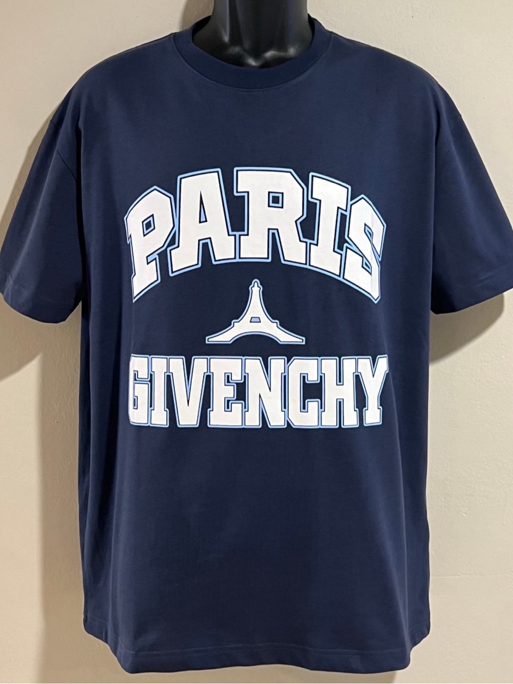 Givenchy Navy Blue 'PARIS' Graphic Crewneck Sweatshirt